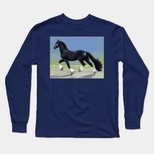 Trotting Friesian Cross Long Sleeve T-Shirt